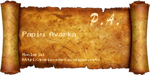 Papiu Avarka névjegykártya